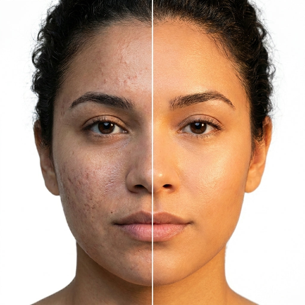 Scarred to clear skin